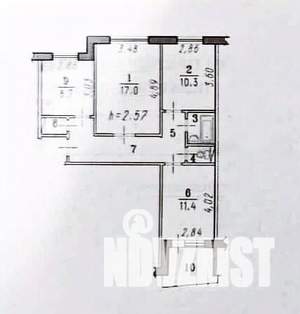 3-к квартира, вторичка, 63м2, 1/9 этаж