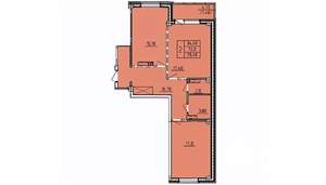 2-к квартира, строящийся дом, 75м2, 9/10 этаж