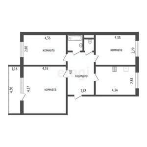 3-к квартира, вторичка, 60м2, 5/5 этаж