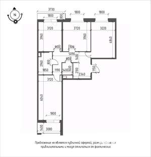 3-к квартира, вторичка, 86м2, 3/9 этаж