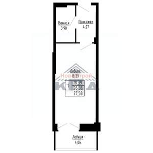1-к квартира, вторичка, 28м2, 7/16 этаж