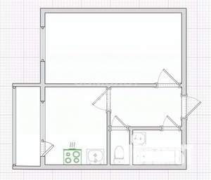 1-к квартира, вторичка, 33м2, 4/4 этаж
