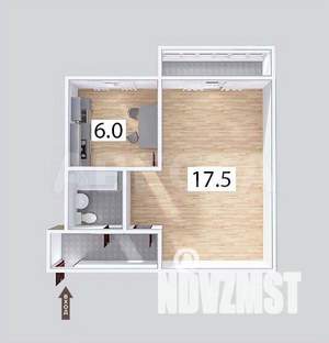 1-к квартира, вторичка, 30м2, 3/5 этаж