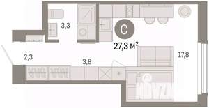 Студия квартира, вторичка, 27м2, 12/16 этаж