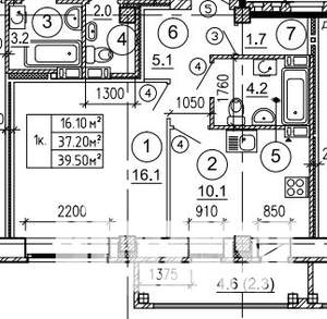 1-к квартира, вторичка, 40м2, 4/8 этаж