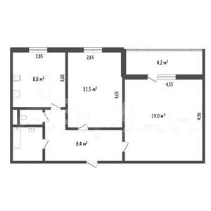 2-к квартира, вторичка, 53м2, 4/9 этаж