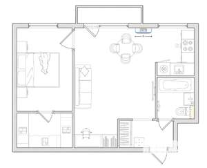 2-к квартира, вторичка, 43м2, 4/4 этаж