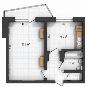 1-к квартира, вторичка, 37м2, 4/5 этаж