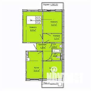 3-к квартира, вторичка, 77м2, 4/10 этаж