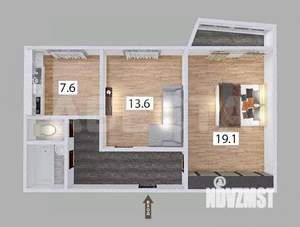 2-к квартира, вторичка, 52м2, 10/10 этаж