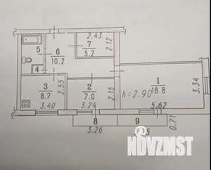 2-к квартира, вторичка, 56м2, 3/5 этаж