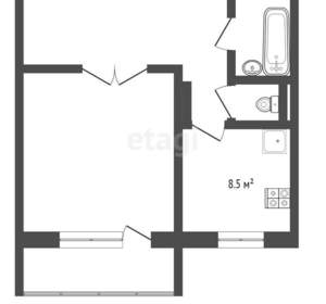 1-к квартира, вторичка, 43м2, 2/7 этаж