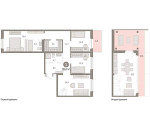 3-к квартира, вторичка, 130м2, 7/9 этаж