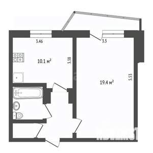 1-к квартира, вторичка, 38м2, 1/9 этаж
