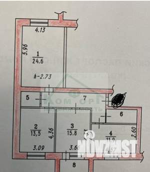 3-к квартира, вторичка, 88м2, 5/6 этаж