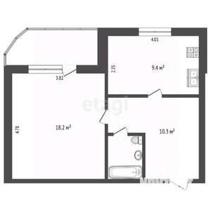 1-к квартира, вторичка, 41м2, 5/5 этаж
