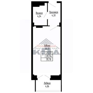 1-к квартира, вторичка, 30м2, 5/16 этаж