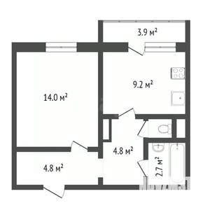 1-к квартира, вторичка, 37м2, 9/10 этаж