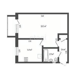 1-к квартира, вторичка, 31м2, 5/5 этаж
