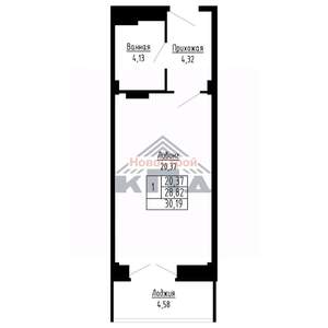 1-к квартира, вторичка, 30м2, 7/16 этаж