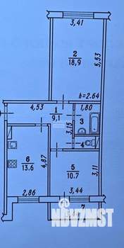 2-к квартира, вторичка, 58м2, 7/11 этаж