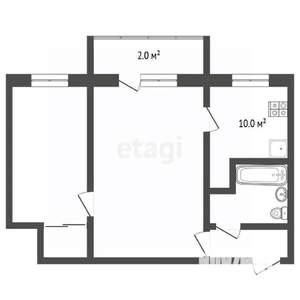 2-к квартира, вторичка, 45м2, 2/5 этаж