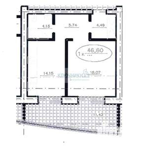 1-к квартира, сданный дом, 47м2, 7/10 этаж