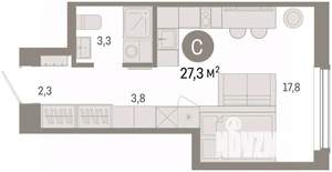 Студия квартира, вторичка, 27м2, 7/16 этаж
