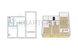 2-к квартира, вторичка, 44м2, 7/9 этаж