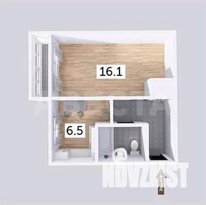 1-к квартира, вторичка, 30м2, 3/5 этаж