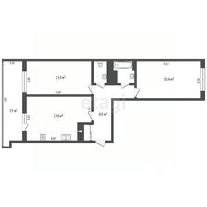 2-к квартира, вторичка, 66м2, 7/9 этаж