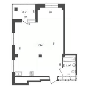 2-к квартира, вторичка, 63м2, 15/18 этаж