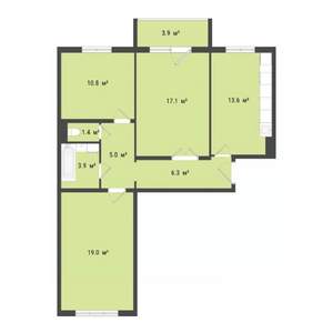 3-к квартира, вторичка, 77м2, 8/10 этаж