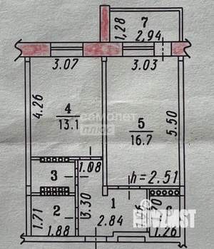 1-к квартира, вторичка, 44м2, 5/6 этаж