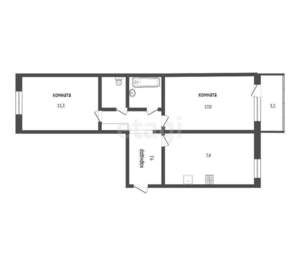 2-к квартира, вторичка, 51м2, 5/5 этаж