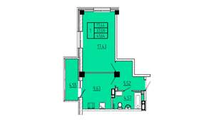 1-к квартира, вторичка, 42м2, 6/16 этаж