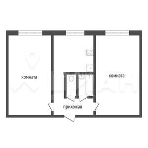 2-к квартира, вторичка, 43м2, 1/5 этаж