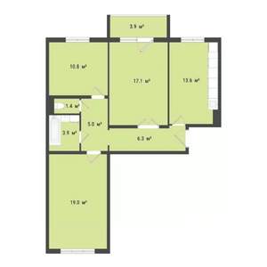 3-к квартира, вторичка, 77м2, 7/10 этаж