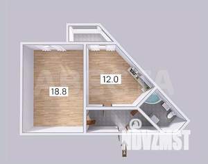 Студия квартира, вторичка, 41м2, 6/11 этаж