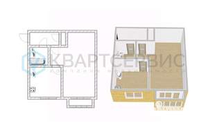 1-к квартира, вторичка, 32м2, 2/5 этаж