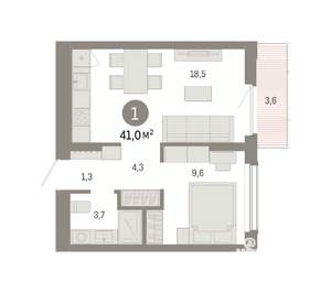 1-к квартира, вторичка, 41м2, 3/8 этаж