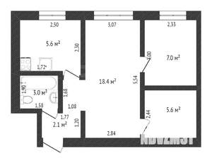 2-к квартира, вторичка, 47м2, 6/9 этаж