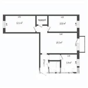 3-к квартира, вторичка, 60м2, 3/5 этаж