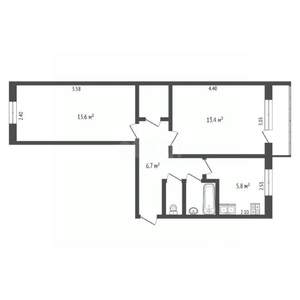 2-к квартира, вторичка, 45м2, 5/5 этаж