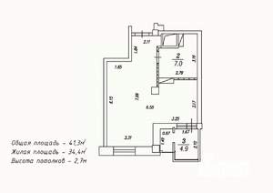 1-к квартира, сданный дом, 45м2, 5/18 этаж
