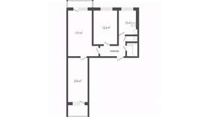3-к квартира, вторичка, 59м2, 2/9 этаж