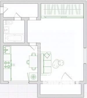 1-к квартира, вторичка, 31м2, 5/5 этаж
