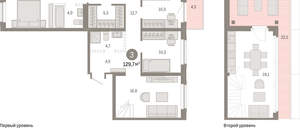 3-к квартира, вторичка, 130м2, 7/9 этаж