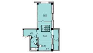 2-к квартира, строящийся дом, 50м2, 5/16 этаж