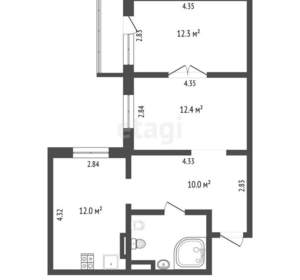 2-к квартира, вторичка, 52м2, 3/10 этаж